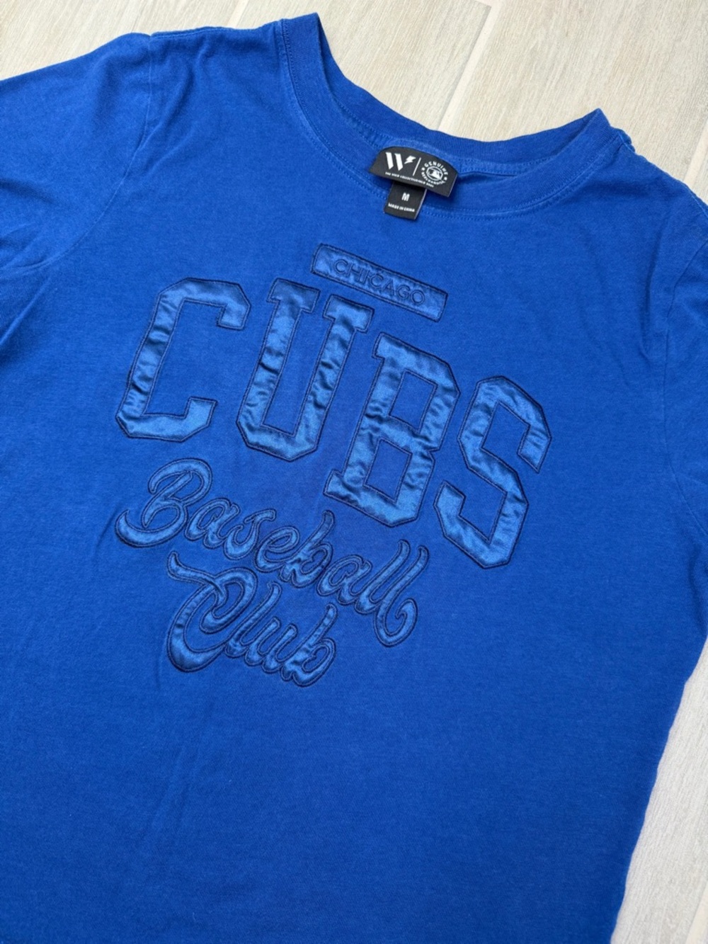 The Wild Collective Chicago Cubs MLB Blue "Baseball Club" Shirt Women’s Size M